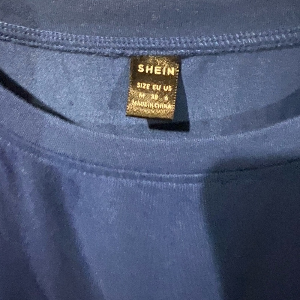 SHEIN Blue Ruffle Sleeve Tee - Picture 2 of 3